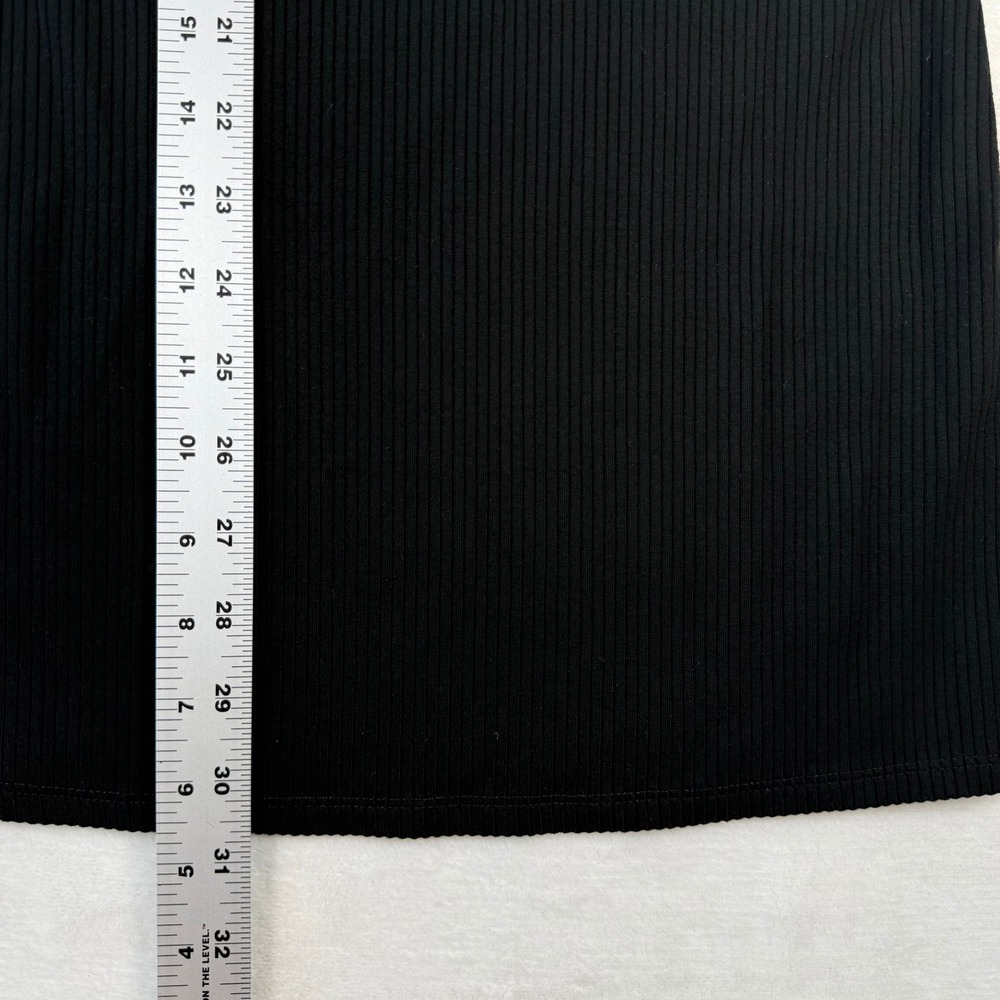 Reformation Black Long Sleeve Ribbed Mini Dress Size Small - Picture 4 of 9